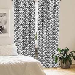 Lunarable Damask Window Curtains, Antique Classic