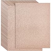 Bright Creations 24 Sheets Rose Gold Glitter Cardstock Paper 8.5 x 11 for Scrapbooking, DIY Projects, Arts and Crafts (280gsm