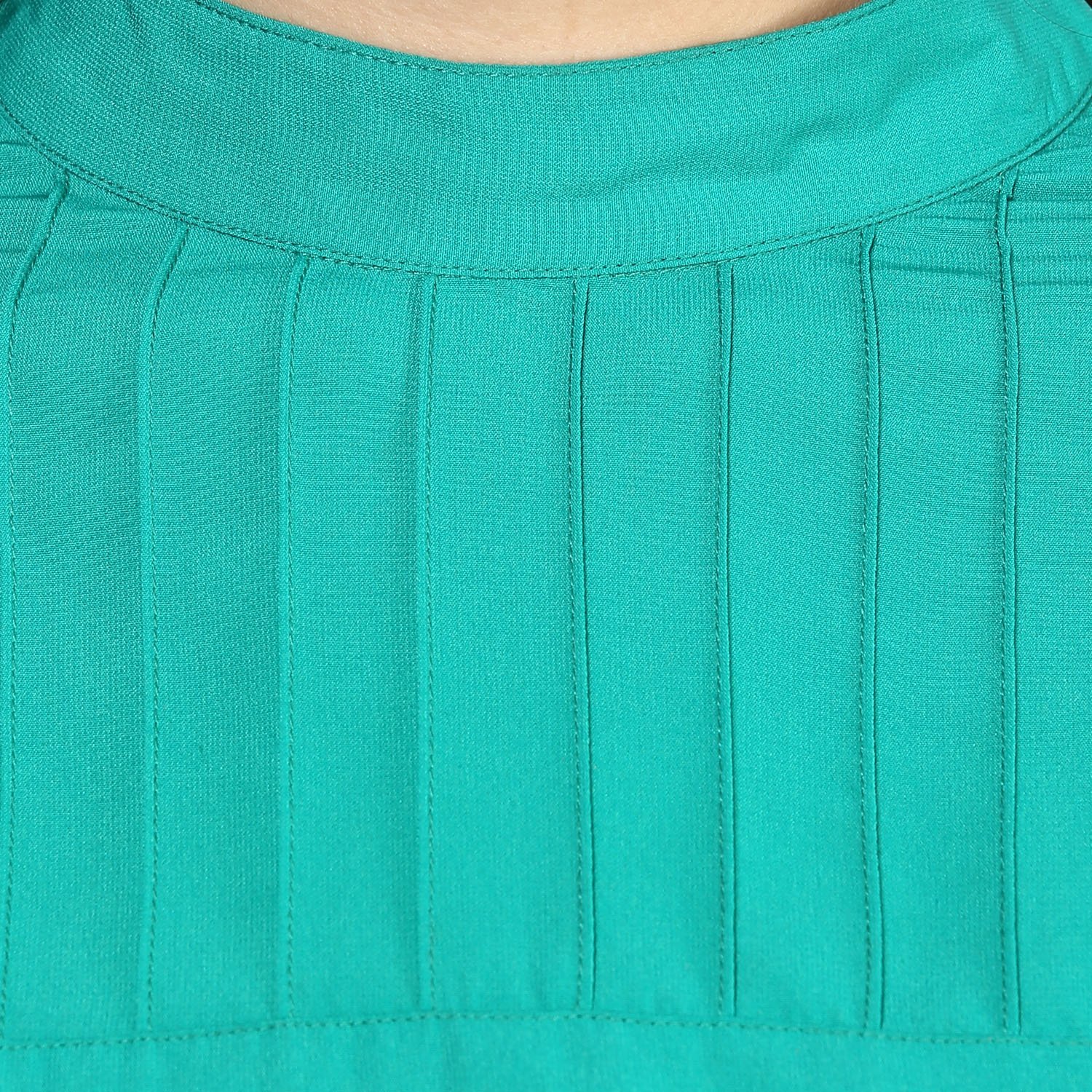rare women green georgette top (ep1076a)