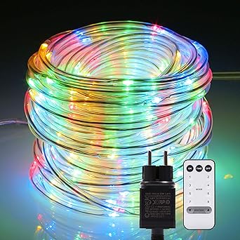 Lichterschlauch außen B-right 200 Led Lichterkette außen bunt, Lichterkette strombetrieben mit Fernbedienung, Lichtschläuche 
