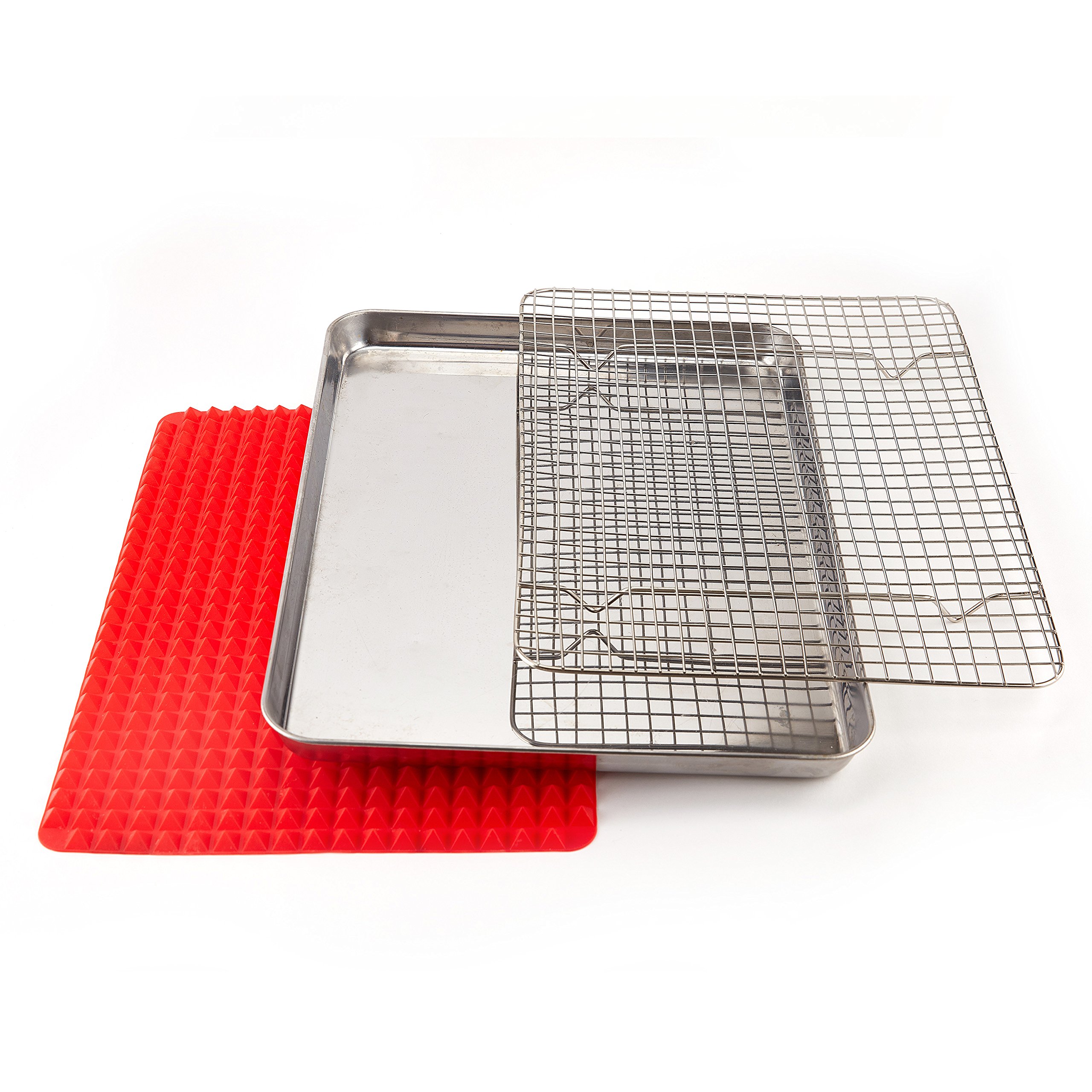 Stainless Steel Baking Sheet + Cooling Rack with Silicone Baking Mat