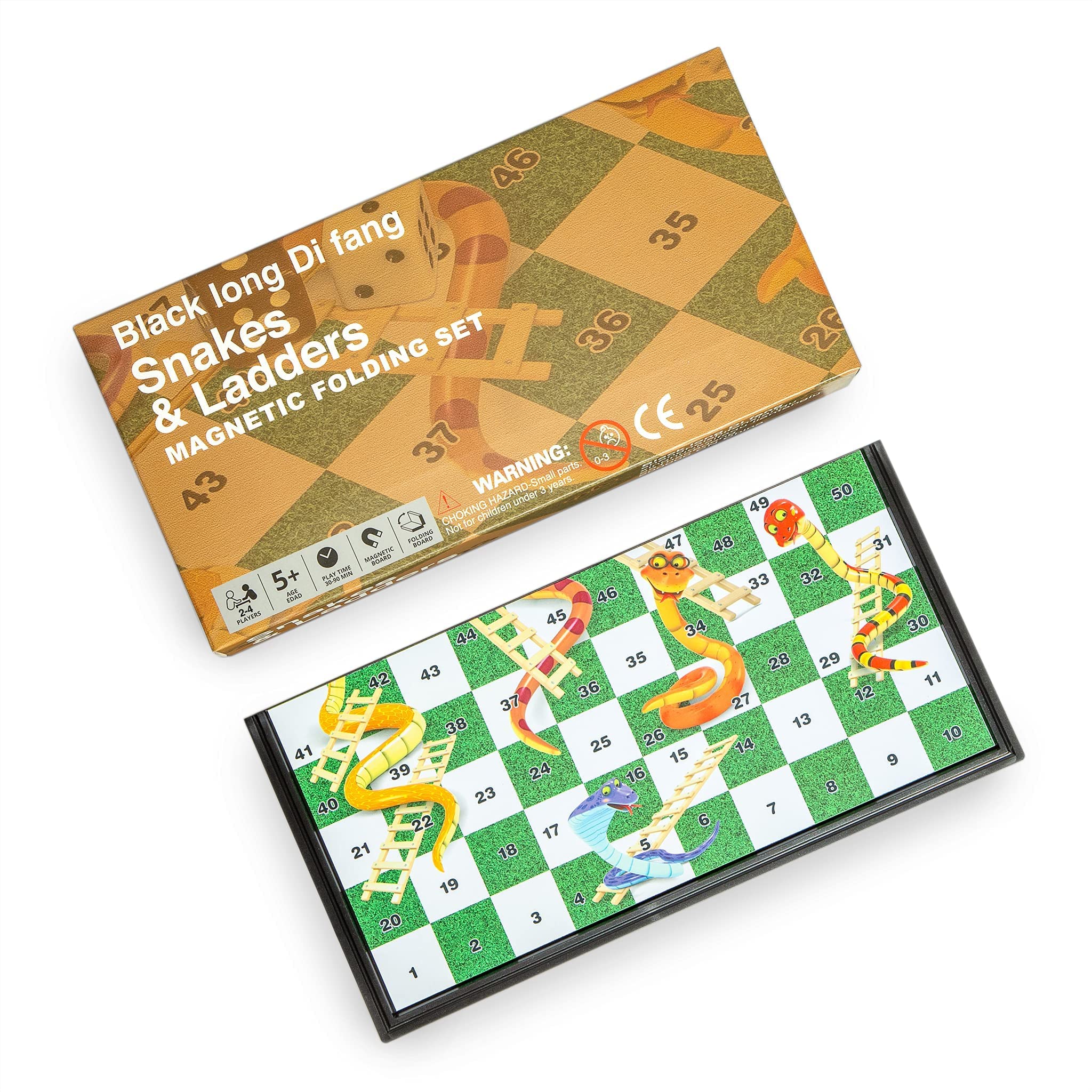 Magnetic Snakes and Ladders Board Game Set - 9.6 Inches
