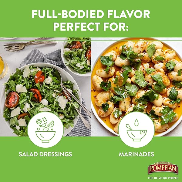 POMPEIAN ROBUST EXTRA VIRGIN OLIVE OIL, CONTAINS POLYPHENOLS, FIRST COLD PRESSED, 24 FL OZ