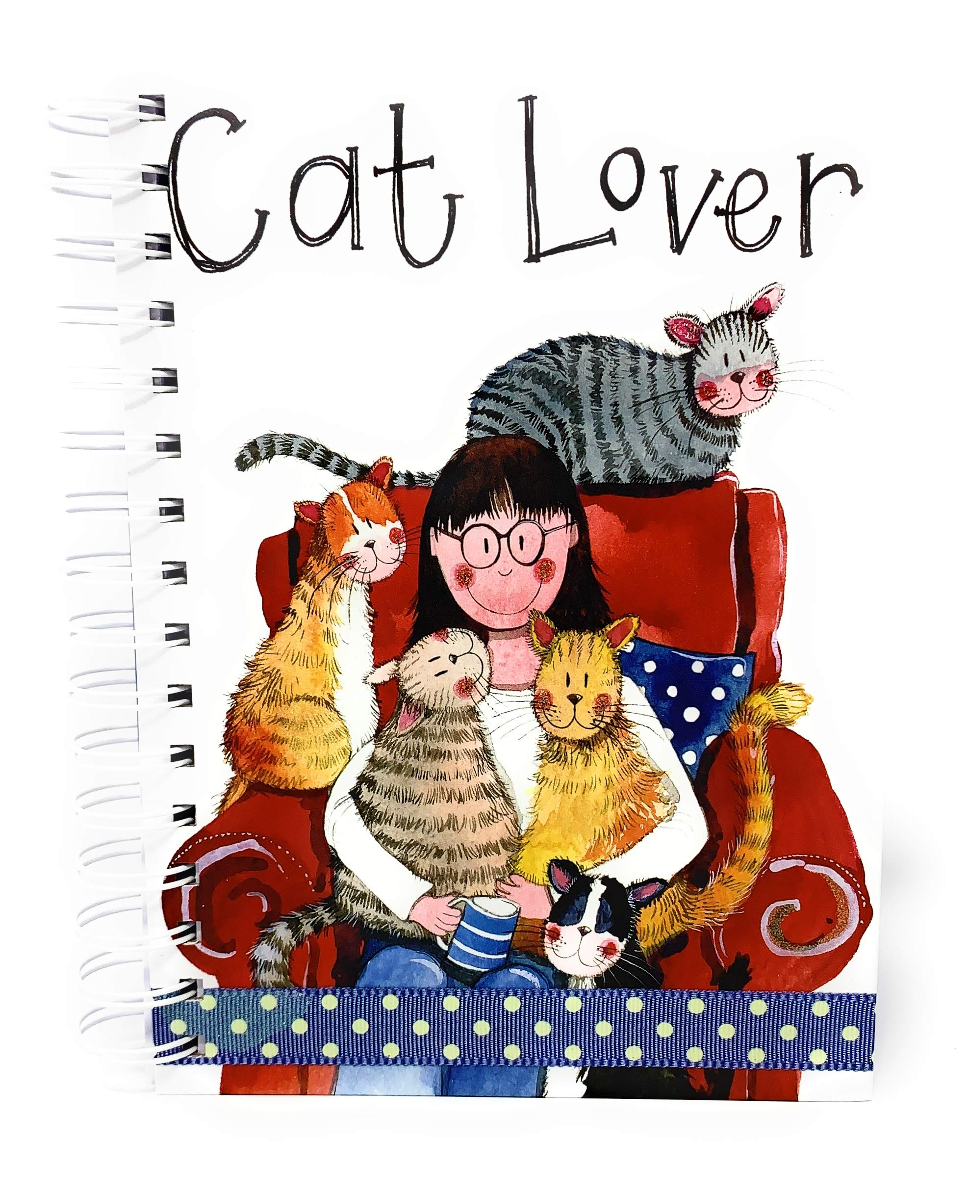 ALEX CLARK Cat Lover Spiral Journal - Blank Pages - Hard Back Cover