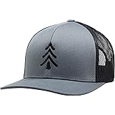LINDO Trucker Hat [ Pine Tree Design ] for Men and Women: Mid Profile Cap with Breathable Mesh Back and Adjustable Snap