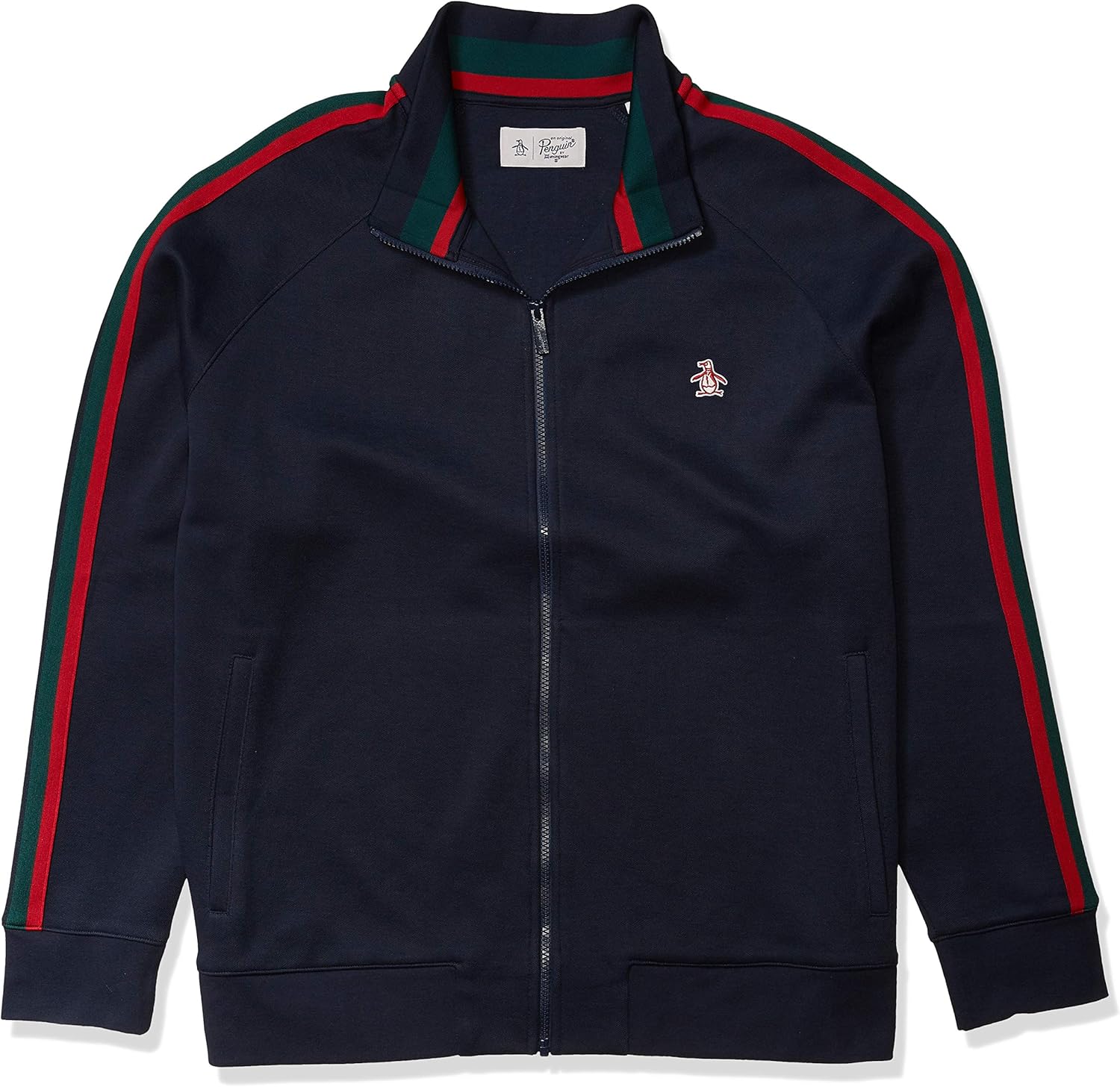 Original Penguin Men's Big and Tall Long Sleeve Track Jacket: Clothing
