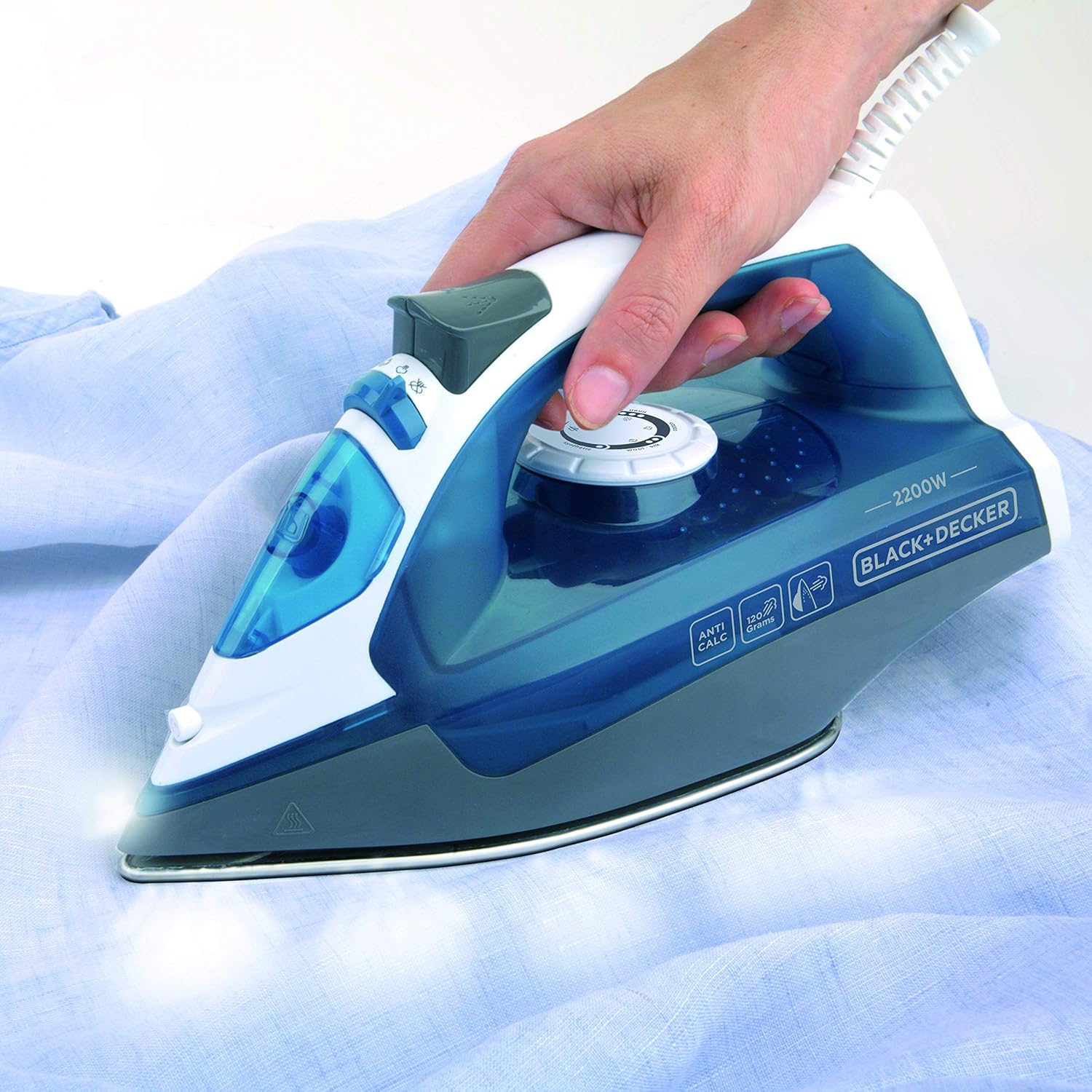 Black+Decker BXIR2200E Plancha de vapor, 2200 W, Plástico, Azul ...