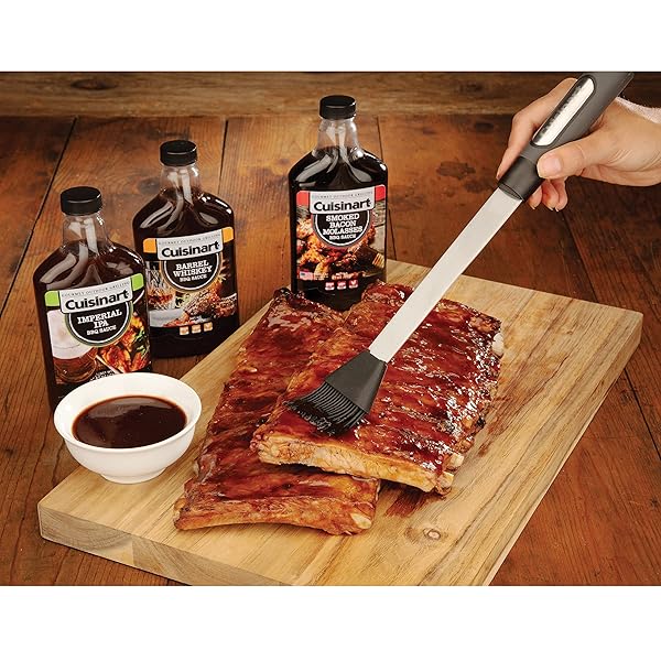 CUISINART CGBS-010 BARREL WHISKEY BBQ, PREMIUM FLAVOR AND BLEND FOR MARINADE, DIP, SAUCE OR GLAZE, PERFECT WITH BRISKET, RIBS, CHICKEN, PORK CHOPS & FRENCH FRIES, 13 OZ BOTTLE