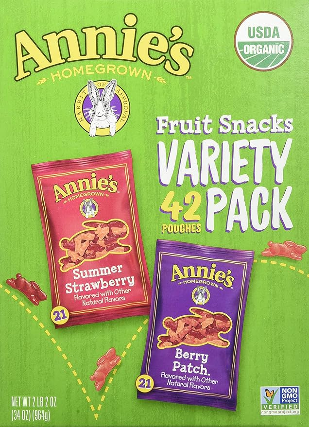 Annie's Fruit Snacks Variety Pack Net Wt (42 Pack 0.8 Oz Net Wt 34 Oz