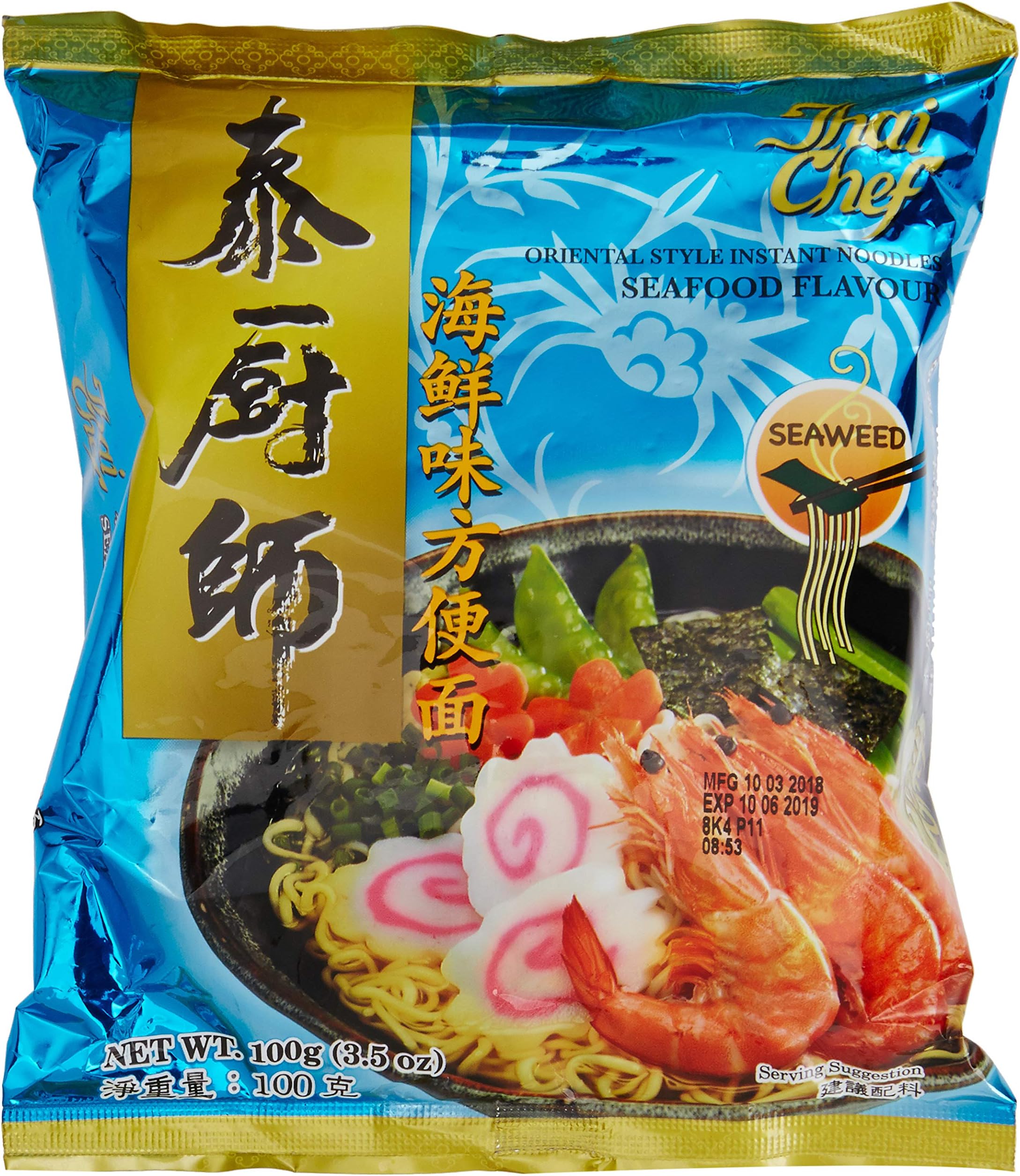 Thai Chef Oriental Style Instant Noodles, Seafood, 100g (Pack of 3)