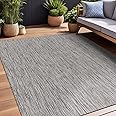 Beverly Rug Indoor Outdoor Rug 9x12, Washable Outside Carpet for Patio, Deck, Porch, Solid Modern Area Rug, Water Resistant, Silver Gray