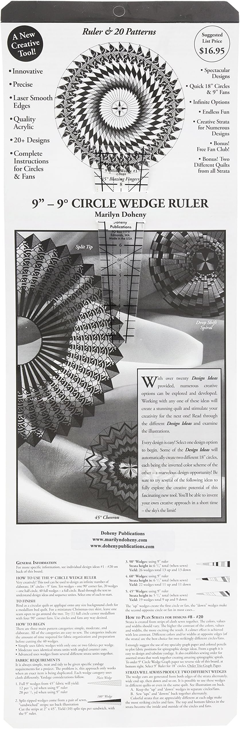 Doheny Publications 9 Degree Wedge Ruler 9in x 2in, 9" x 2"