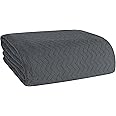 BELIZZI HOME 100% Cotton Bed Blanket, Breathable Thermal Blanket Twin Size, Soft Chevron 60 inch x90 , Perfect for Layering Any All Season, Charcoal Grey