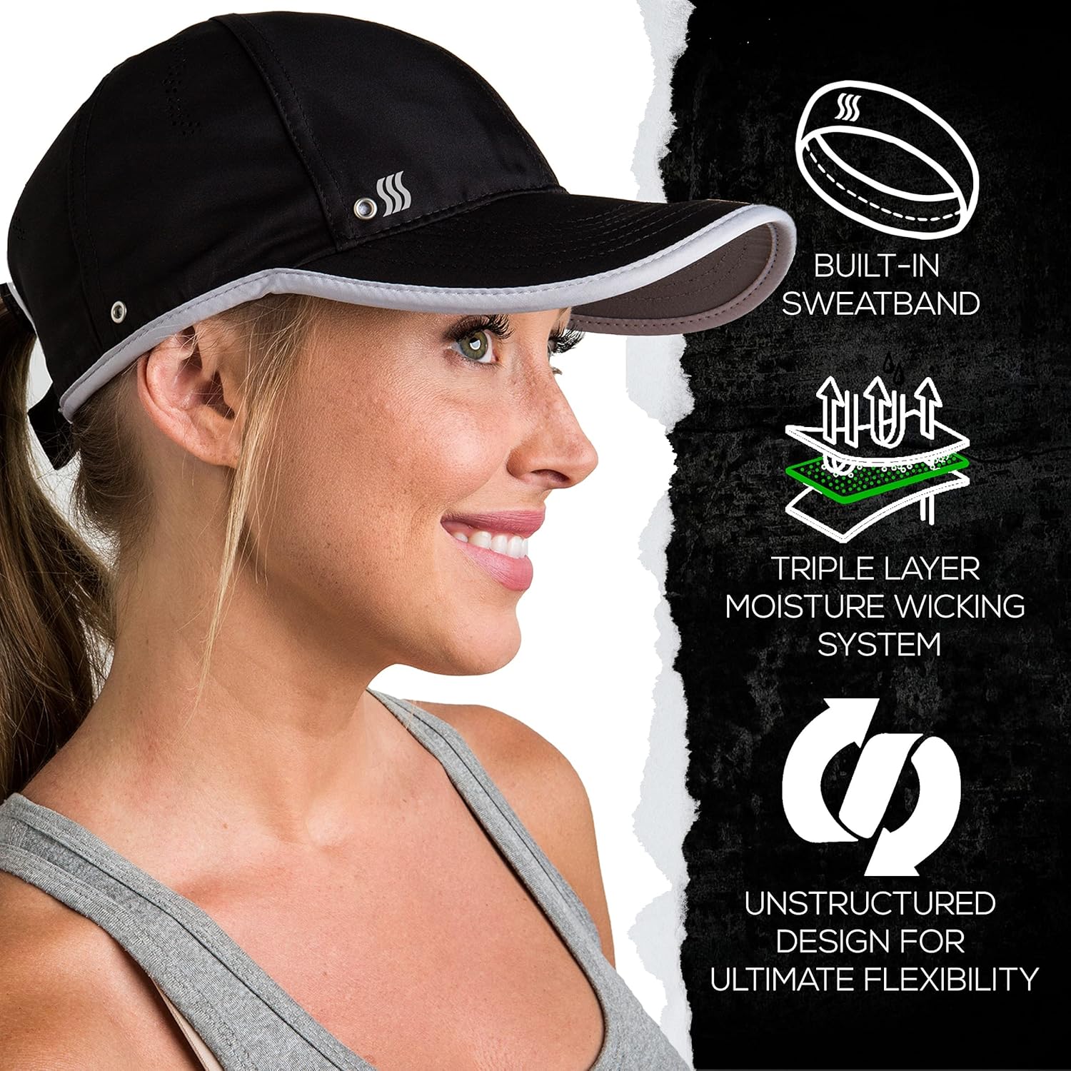 SAAKA Featherlight Sports Hat. Premium Packaging. Lightweight, Quick Drying. Running, Tennis & Golf Cap for Women & Girls: Clothing