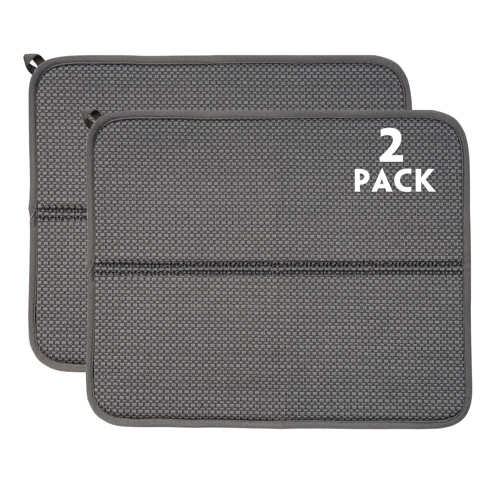 Photo 1 of 2 Pack Dish Drying Mat for Kitchen Counter, Absorbent, Microfiber Dishes Drainer Mats, Multiple Usage Dish Drying Pad 14 x17 inches