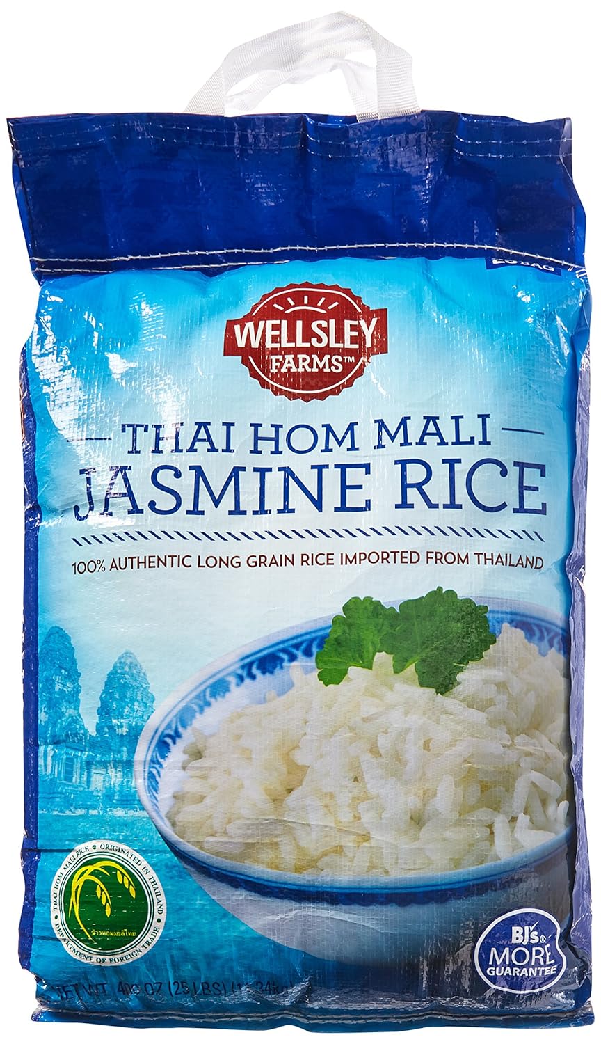 Amazon Com Wellsley Farms Thai Hom Mali Jasmine Rice 25 Lb Grocery Gourmet Food