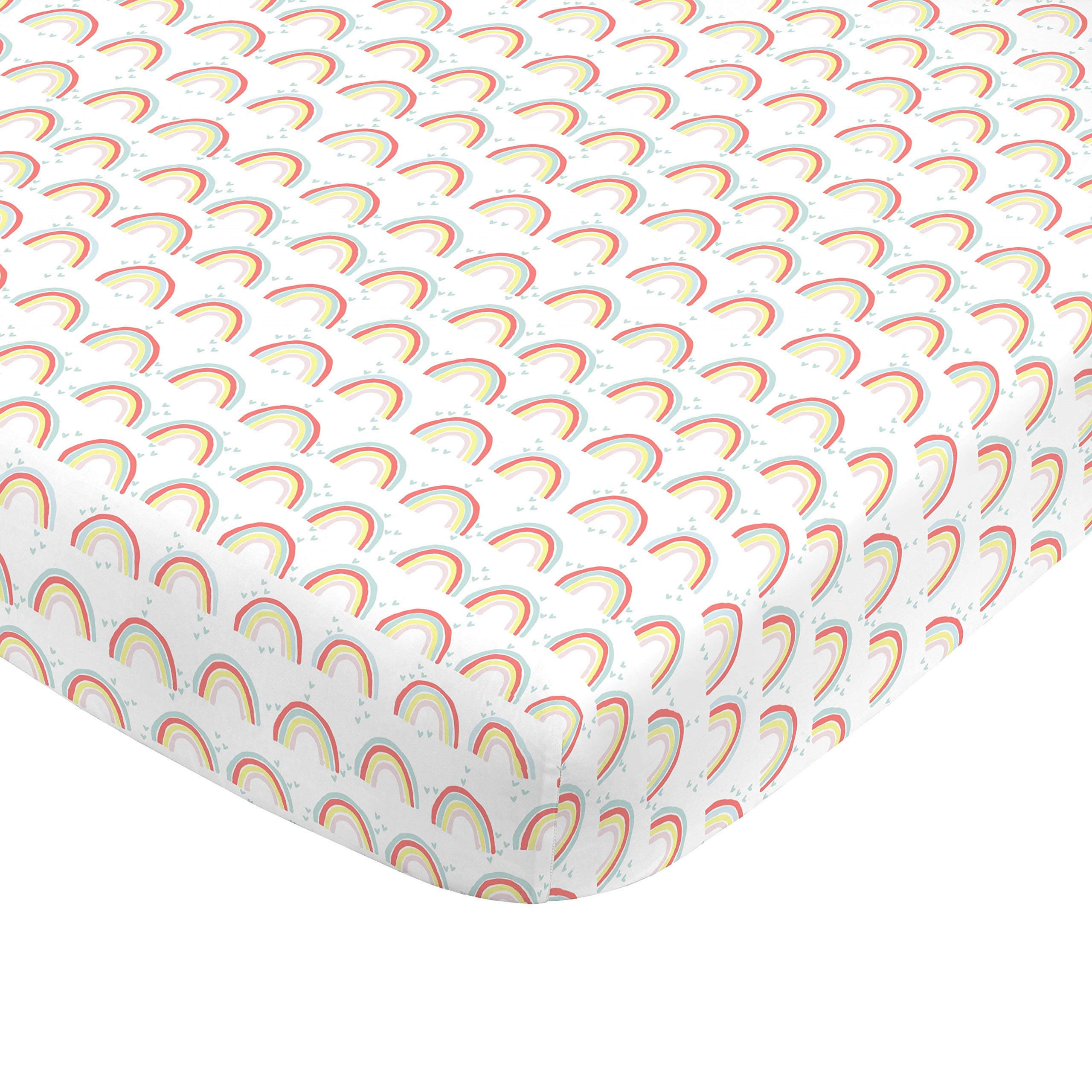 NoJo Super Soft Rainbow Nursery Mini Crib Fitted