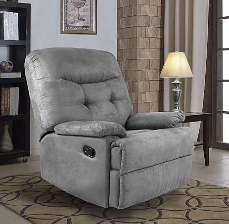 Amazon Ocean Bridge Big Jack Microfiber Recliner Chair Grey