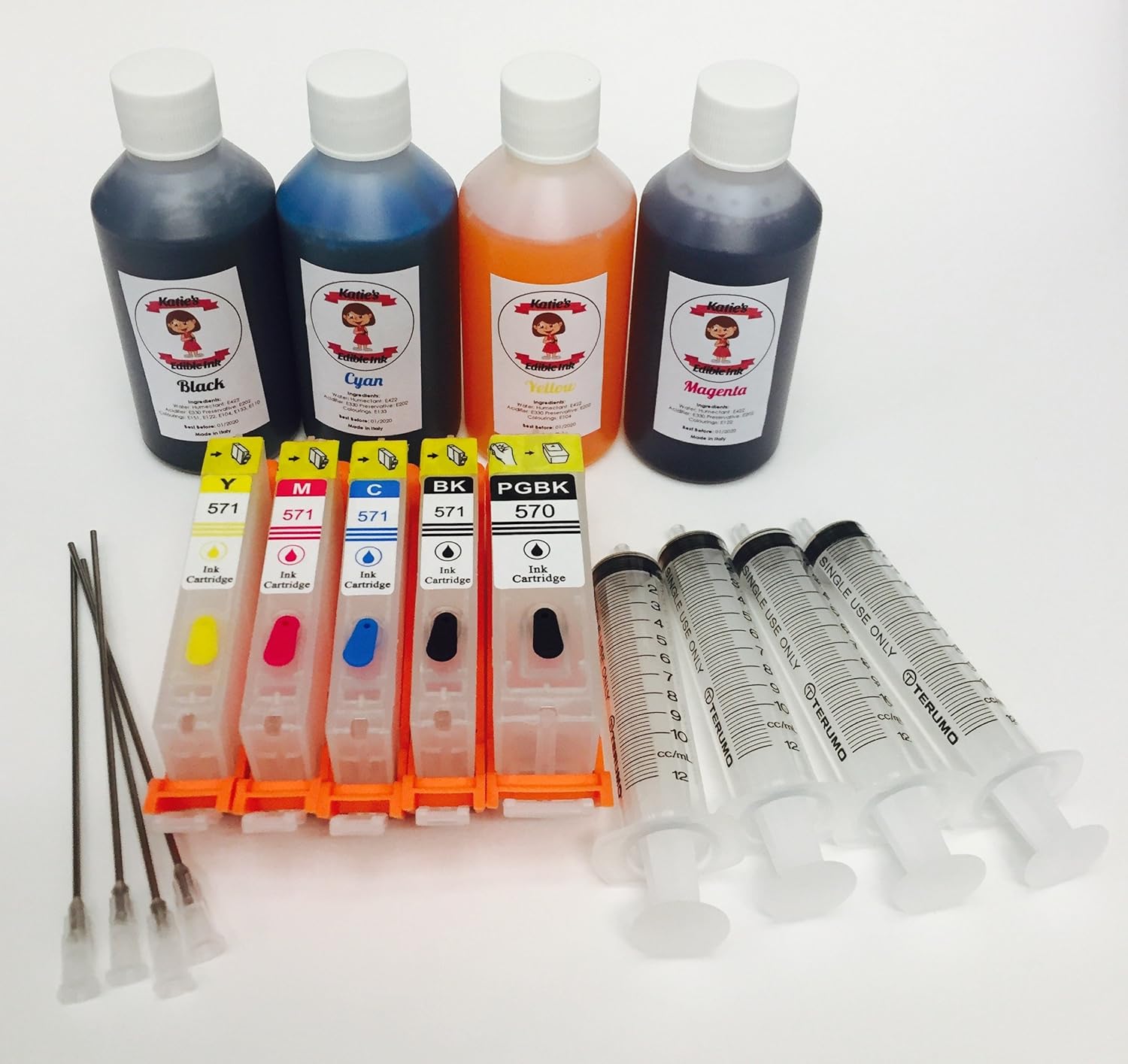 Katie’s Edible Ink Cartridge set Compatible with Canon PGI570 & CLI