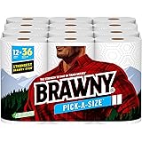 Brawny® Pick-A-Size® Paper Towels, 12 Triple Rolls = 36 Regular Rolls
