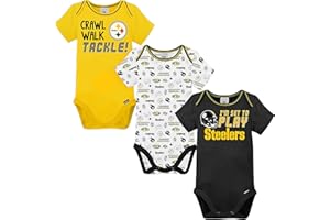 Gerber NFL unisex-baby Nfl Team 3 Pack Short Sleeve Onesie Bodysuit