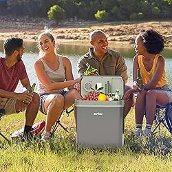 SUNVIVIPRO 21QT Car Fridge with Handle, 12V Plug-in