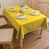Encasa XO 56x91 in Cotton Canvas Dining Tablecloth Sunbeam Yellow view 2