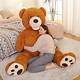 MorisMos Giant Teddy Bear Plush 5ft, Life Size Huge Brown Teddy Bears for Boyfriend, 5 Foot Large Big Stuffed Animal Gifts for Lover on Valentines, Anniversary, Birthday