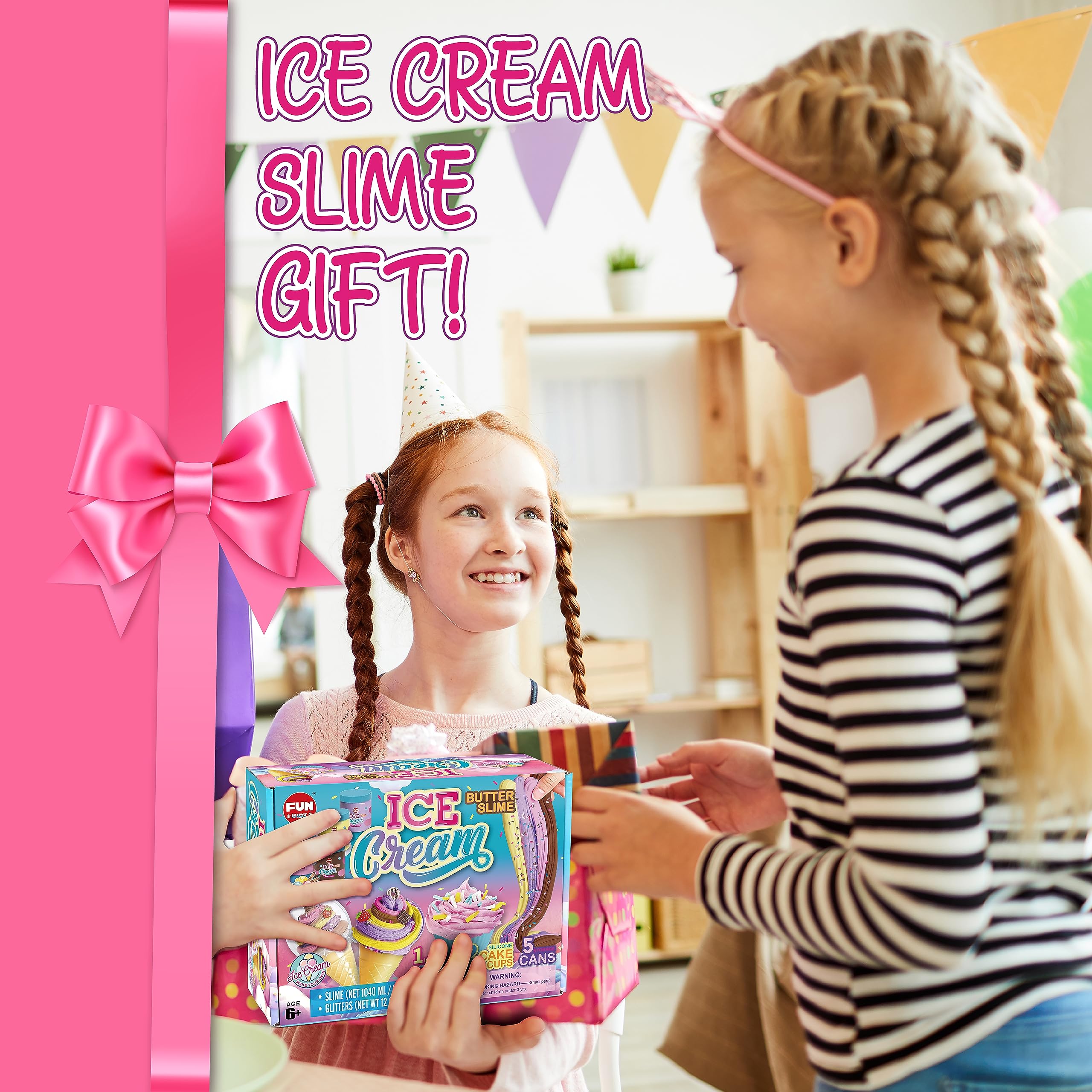 35.16 FL OZ Butter Slime Pack, FunKidz Soft Ice Cream Slime Kit for Girls 6-8 Premade 1040 ML Slime Toys Birthday Gifts Party Favor for Kids Age 6-12