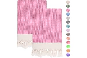 Emyyr Casual Hand Towels for Bathroom - Kitchen - Set of 2 -%100 Cotton - Pre Washed, Quick Dry, Soft, 18x40' - Decorative Hand Towel - Hand Towels for Bathroom Clearance, Bath, Face, Tea Towels