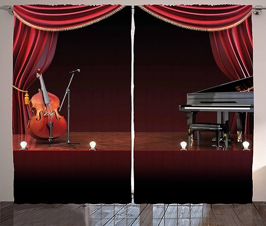 Amazon Com Ambesonne Musical Theatre Curtains Orchestra Symphony
