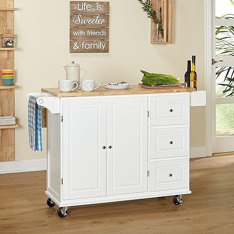 Amazon Com Kitchen Islands On Wheels Drop Leaf Utility Cart
