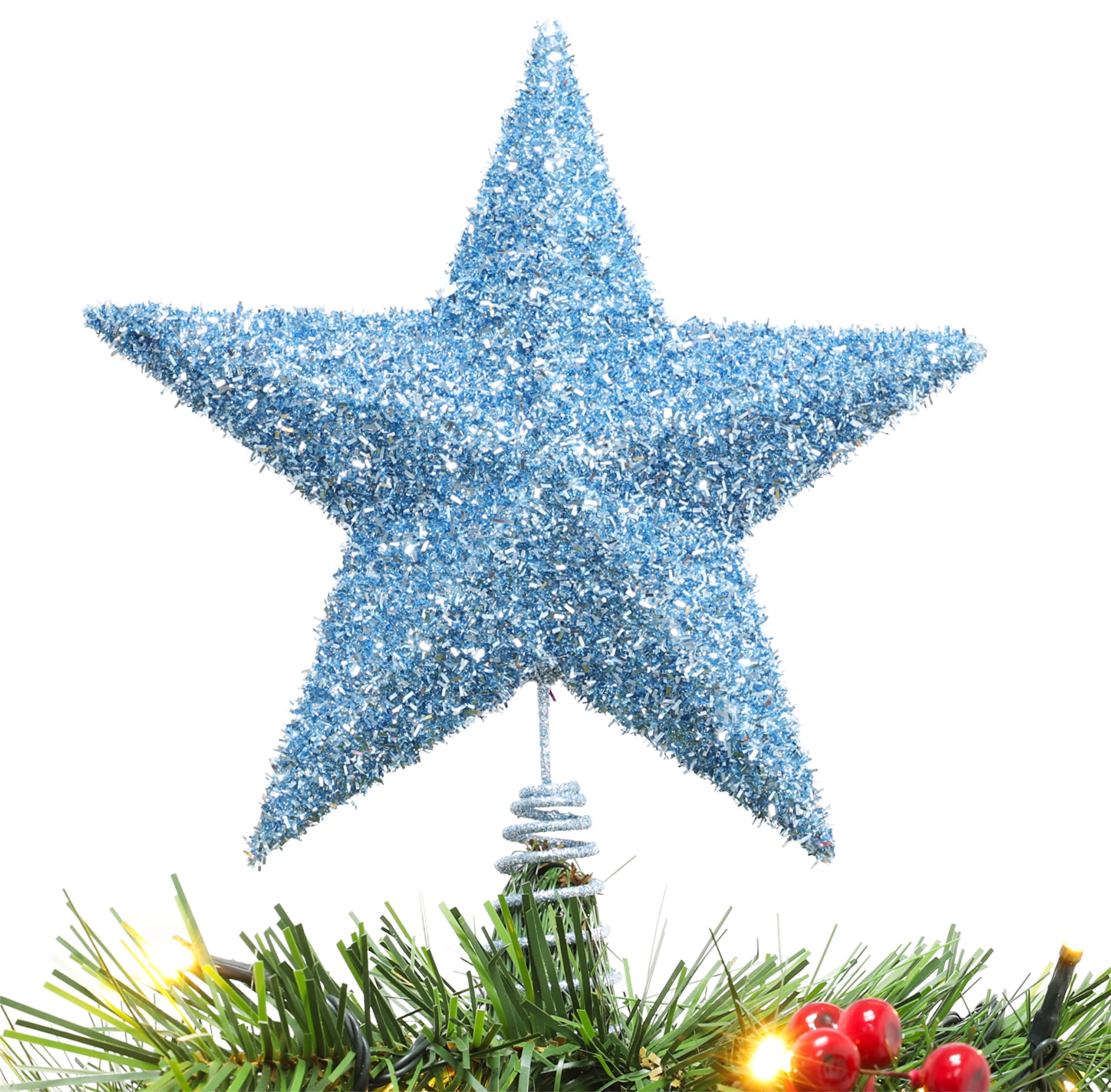 Christmas Concepts® 28cm Sparkly Tree Top Star - Luxury Christmas Decorations (Ice Blue)