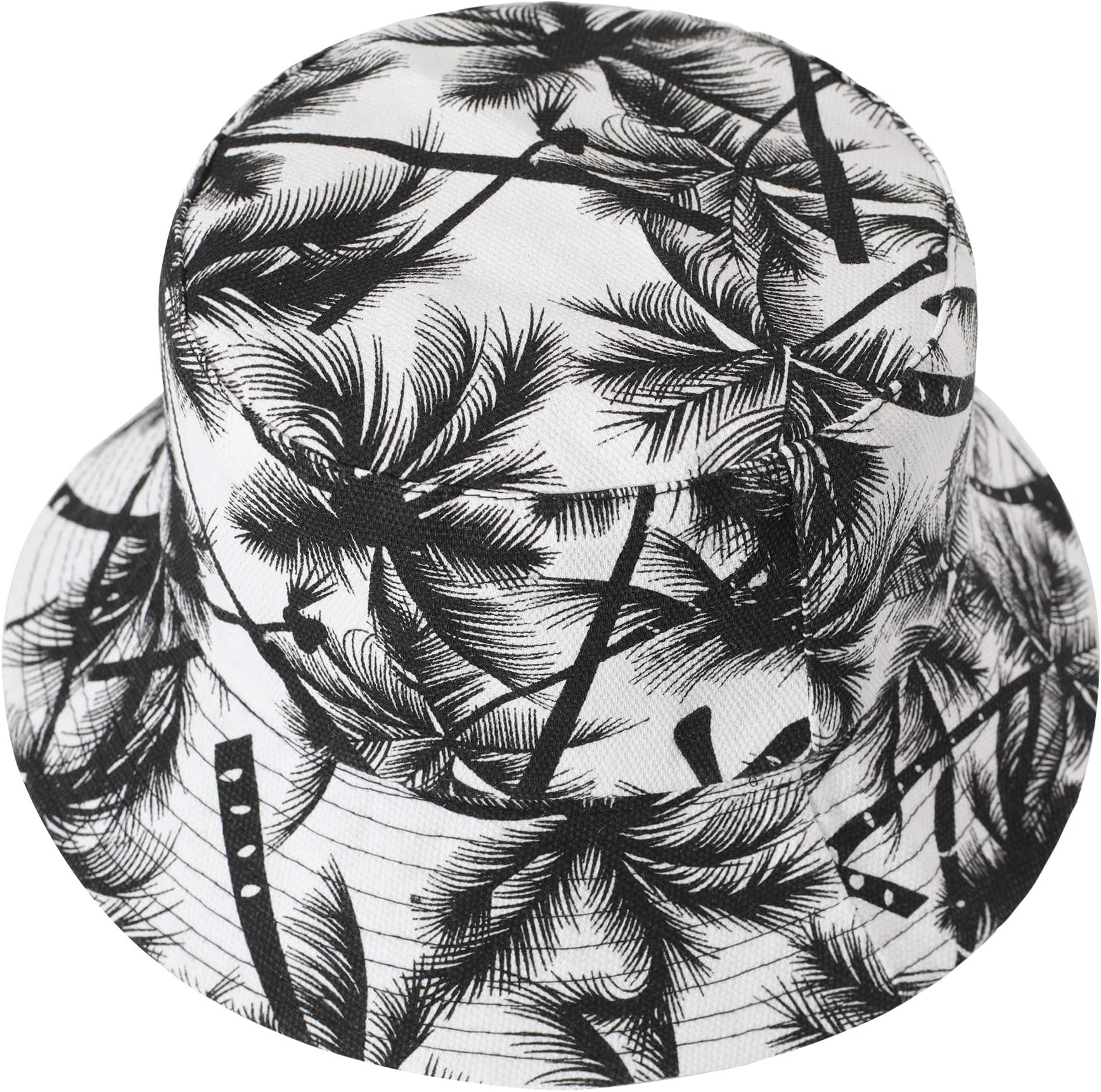 ZLYCWomens Tribal Geometric Graffiti Print Canvas Bucket Hat Fishmen Cap