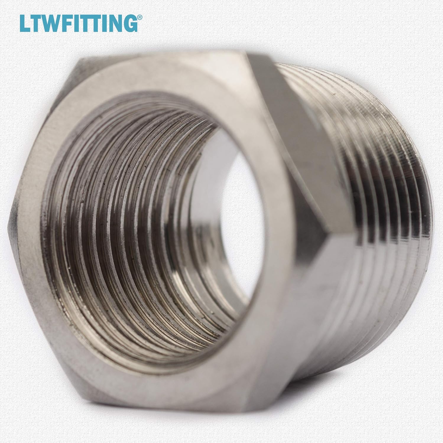 LTWFITTING Stainless Steel 316 Pipe 3/4" Female BSPP x 1/2" Male BSPT Adapter Fuel Gas Air (Pack of 5), Pack of 5pcs - Image 5