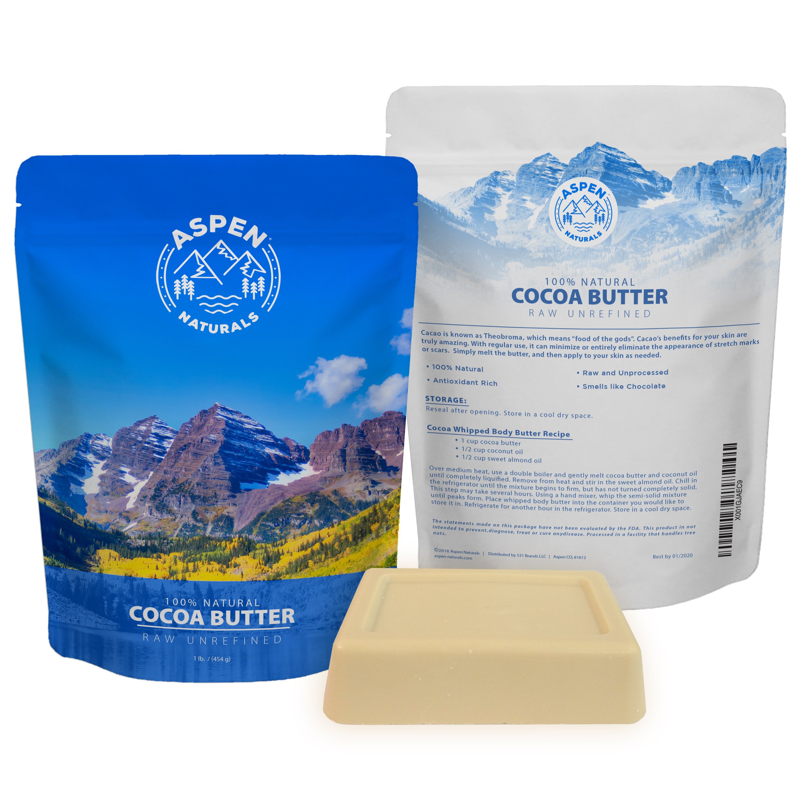 Raw Unrefined Cocoa Butter Bar Premium Body Butter from Dominican