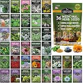 Ultimate Medicinal Herb Seeds, 36-Variety Heirloom Non-GMO Pack | Non-GMO Healing Herbs for Planting - Wellness Apothecary Garden Kit for Herbalists, Homesteaders - Survival Garden Seeds