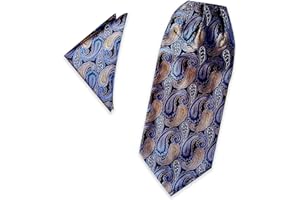 PHDuLac Silk Cravats – Paisley Cravat Dress Ties for Men Jacquard Ascot Tie with Pocket Square