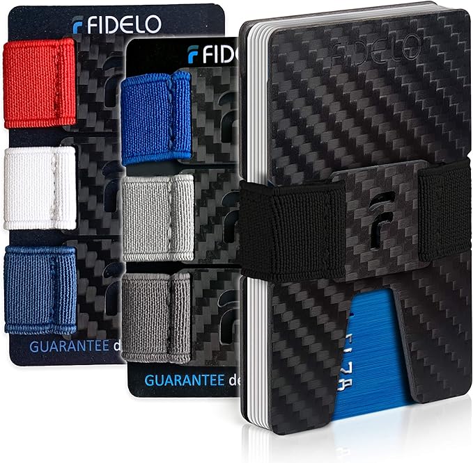 FIDELO Minimalist Wallet for Men Prestige 3K Carbon Fiber