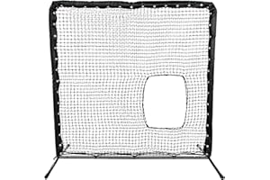 Ascent Sports Softball Field Screen 7'x7'. Protection and Practice Screen with Cut-Out Hole. Pitching, Throwing, and Batting 