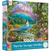 CEACO Magical Bay, 1,000 Piece Jigsaw Puzzle for Adults, Landscape Puzzle | Bonus Full-Size Poster, Intermediate Solve, Reassemblable Pieces, 26.75" x 19.25" Display, Beach Cove Scene, Nature Scene