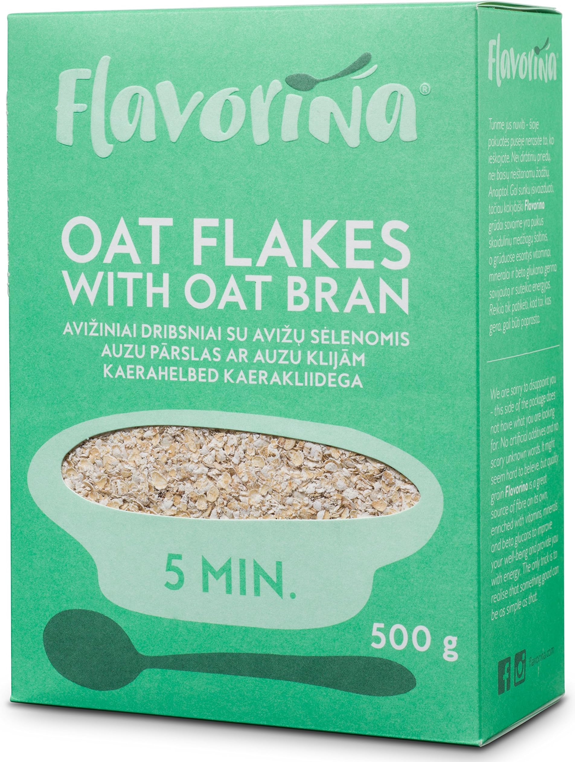 Flavorina Oat Flakes with Oat Bran 500g - Prepared in 5 minutes