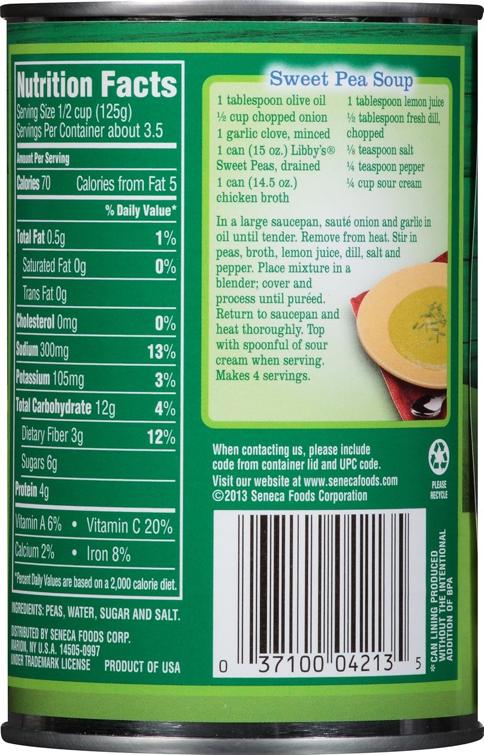 34 Canned Peas Nutrition Label Label Design Ideas 2020