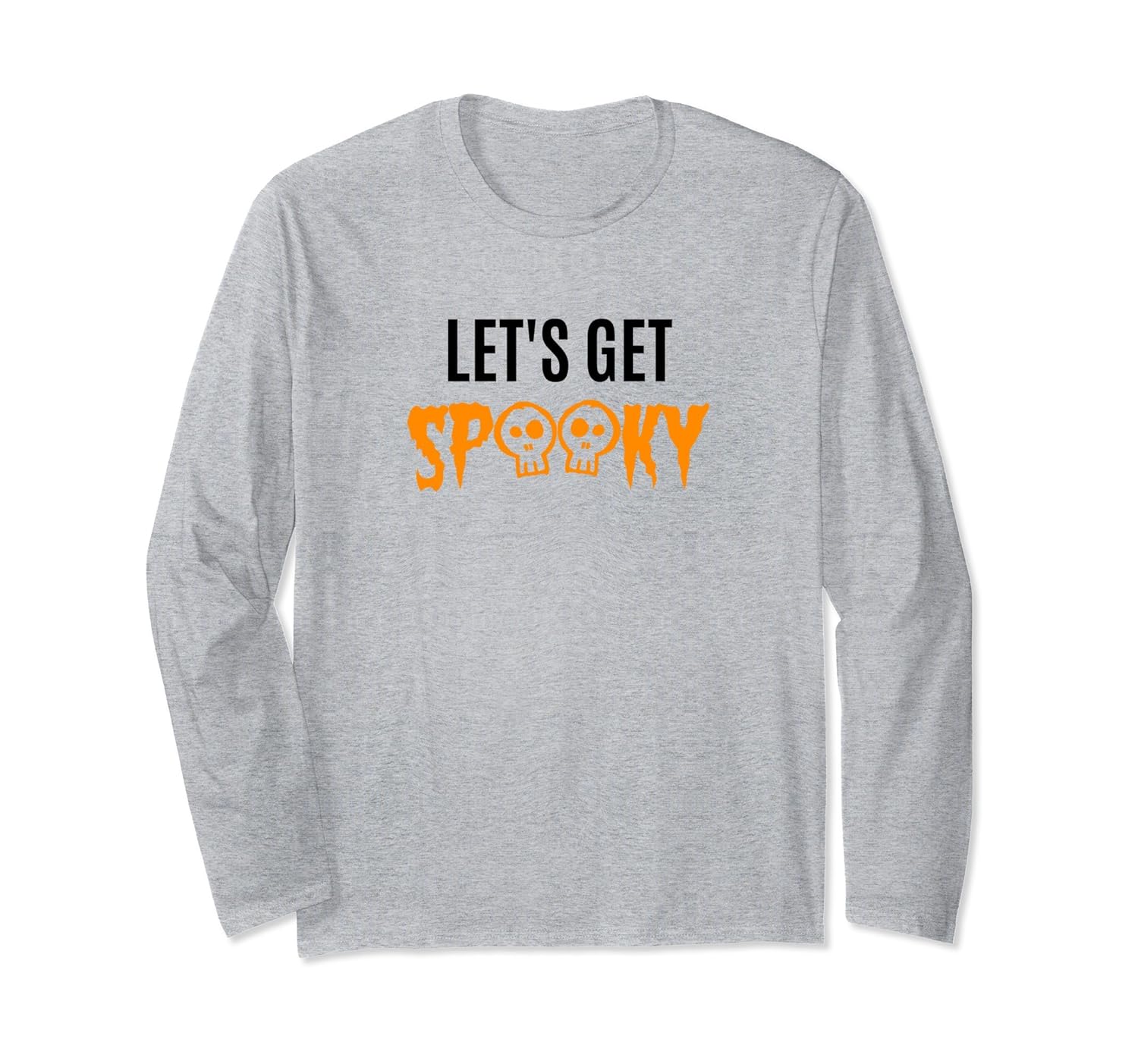 Let's Get Spooky Halloween Long Sleeve T-Shirt With Skulls-ANZ