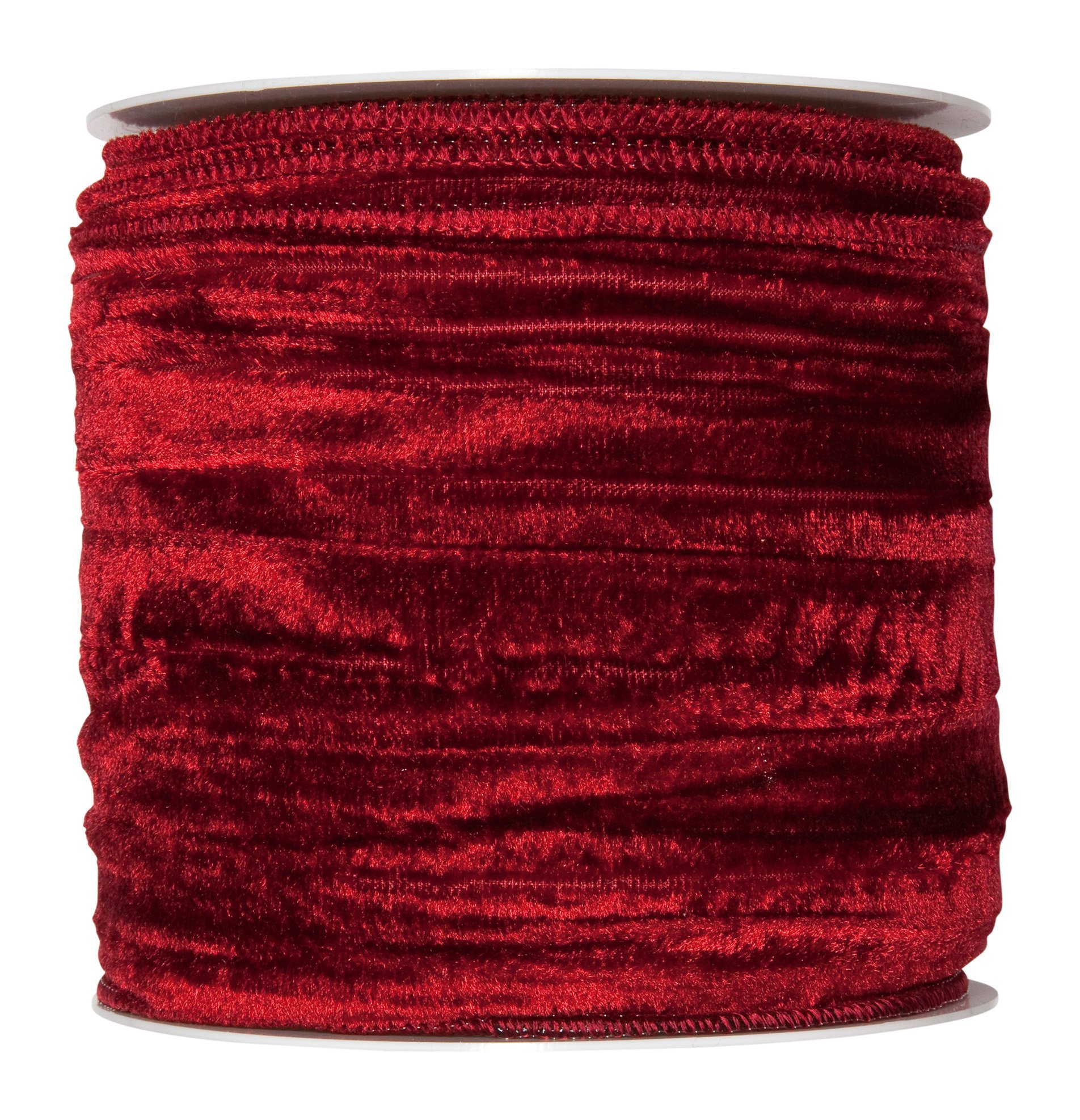 FloristryWarehouse Wine Red Christmas Crushed Velvet Fabric Ribbon 100mm (4") Wide on 8m roll Wired