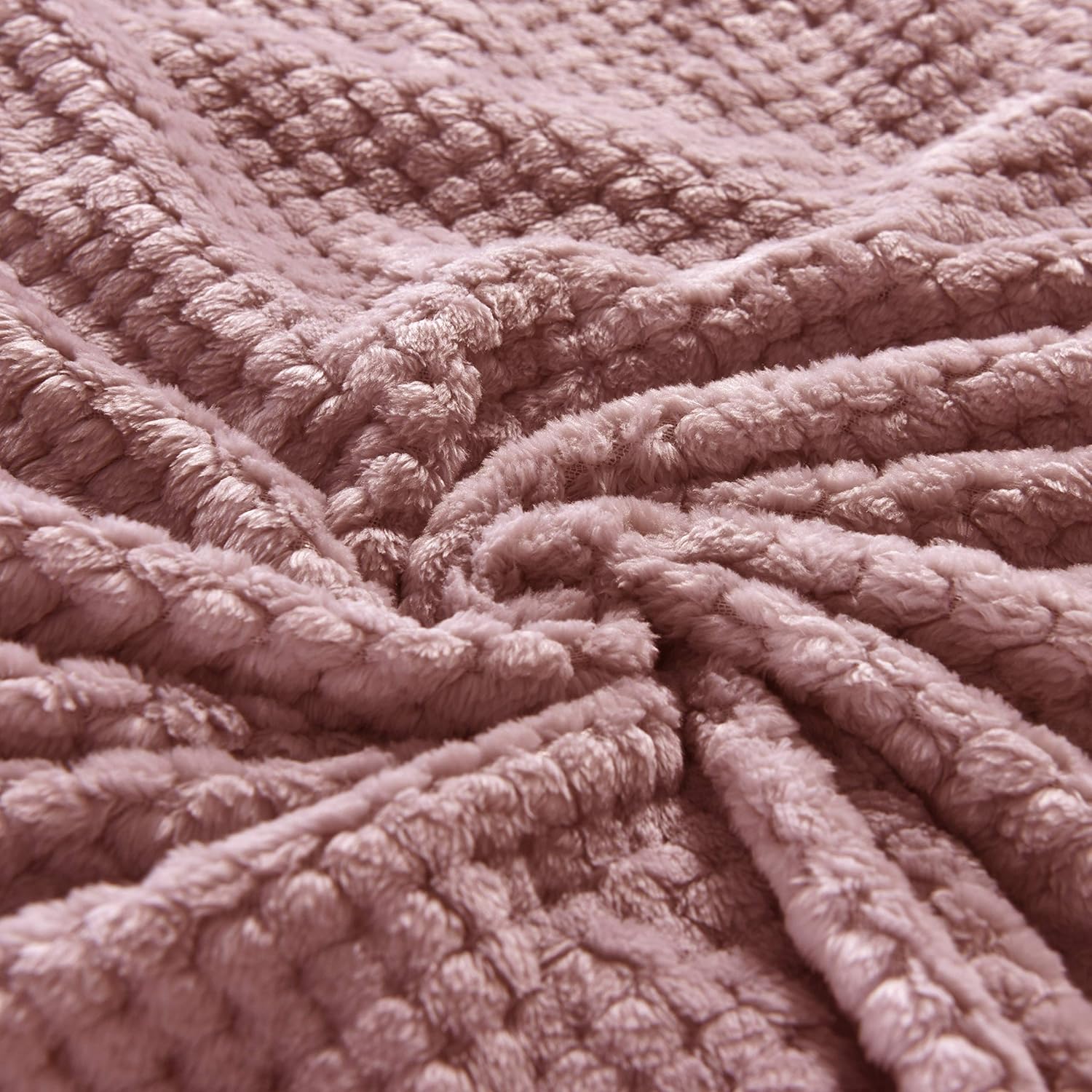 Exclusivo Mezcla Queen Size Waffle Flannel Fleece Bed Blanket as Bedspread/Coverlet/Bed Cover/Bed Sheets (90" x 90", Pink) - Soft, Lightweight, Warm and Cozy: Home & Kitchen