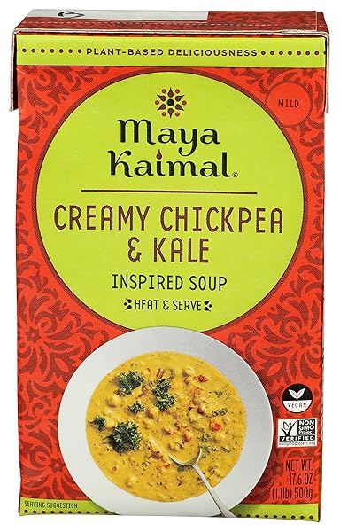 MAYA KAIMAL CREAMY CHICKPEA KALE SOUP, 17.6 OZ
