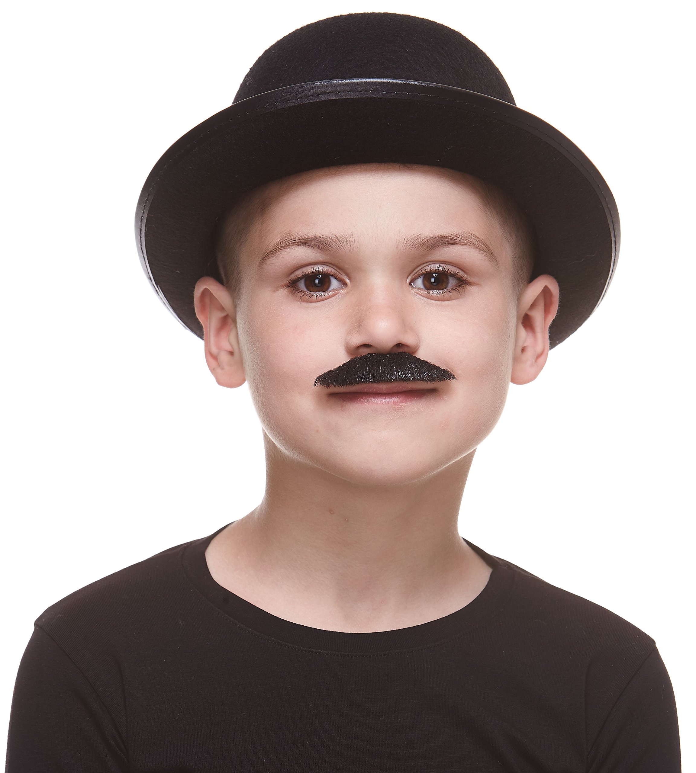 Mustaches Self Adhesive, Novelty, Small Policeman Fake Mustache, Black Lustrous Color