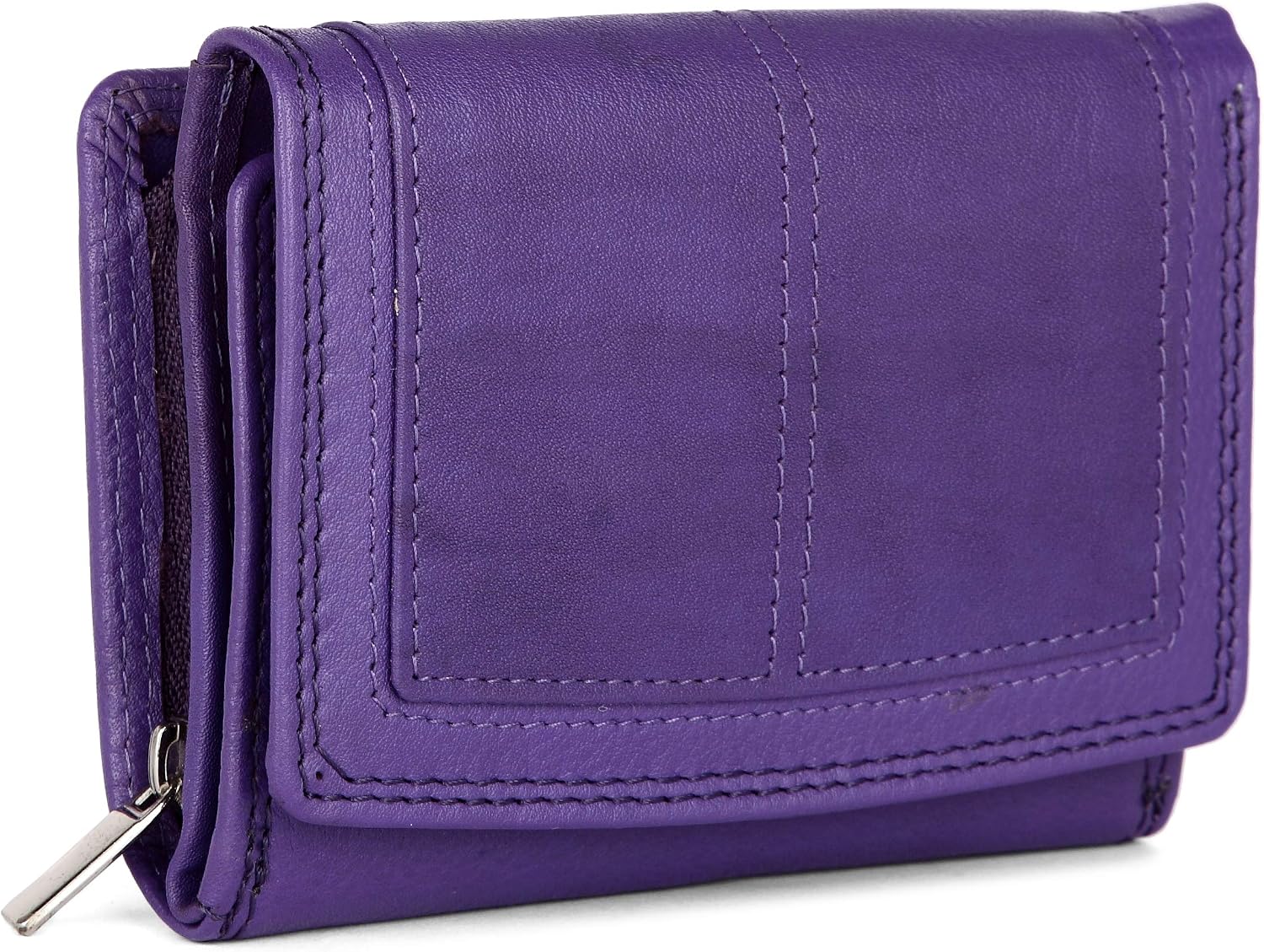 Ladies Rfid Protection Real Leather Purse Card Women Wallet Zip Coin Pocket