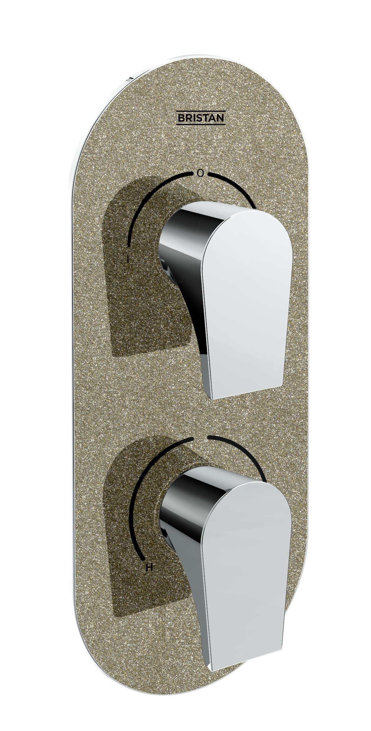 Bristan MHOU SHCDIV CS Shimmer Metallic Hourglass Concealed Dual Control Valve and Diverter, Chrome/Champagne